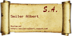 Seiler Albert névjegykártya